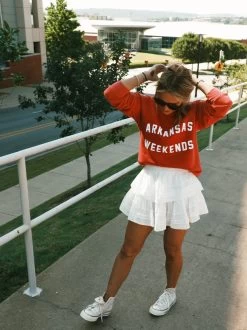 Arkansas Weekends Sweatshirt - Red -Fashion Home Store 13F52A10 4767 448D B71E 5A10307AB73E