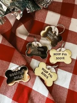 Woof Pig Sooie Stamped Dog Tag