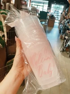 Welcome Baby Reusable Cups - PInk 6 Welcome Baby Reusable Cups - PInk -Fashion Home Store 1A3DF2B2 46BB 4319 9206 BFAF9516B7E2