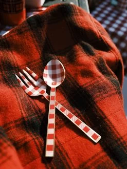 Red Gingham Serving Set