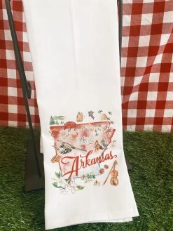 Arkansas Handpainted Icons Kitchen Towel