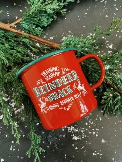 Reindeer Shack Enamel Mug