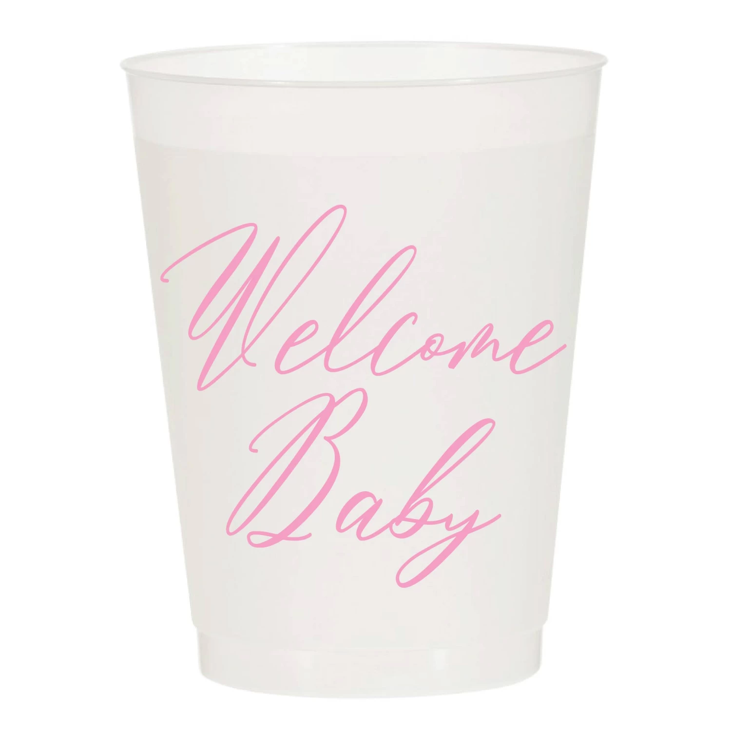 Welcome Baby Reusable Cups - PInk 4 Welcome Baby Reusable Cups - PInk - Image 4