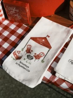 Saturdays In Fayetteville Tent Dish Towel