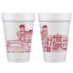 University Of Arkansas Skyline Foam Cups -Fashion Home Store 586c539909f40451d926df39bc11a4d7630318d862926ff9ab21f775e44c0575