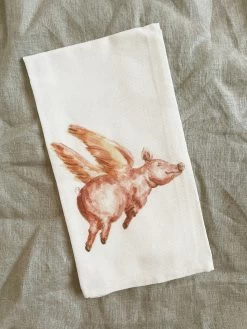 Flying Pig Dish Towel