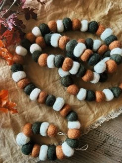 Halloween Wool Felt Ball Garland