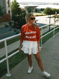 Arkansas Weekends Sweatshirt - Red -Fashion Home Store 92DE39A5 32A9 41A8 B7BE 975DEAE94EBC