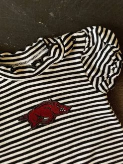 Arkansas Stripe Bubble Romper -Fashion Home Store A2F056F5 CC2B 47CB A293 E5BDEC38864A