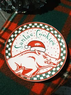 Arkansas Razorbacks Santa Cookie Plate