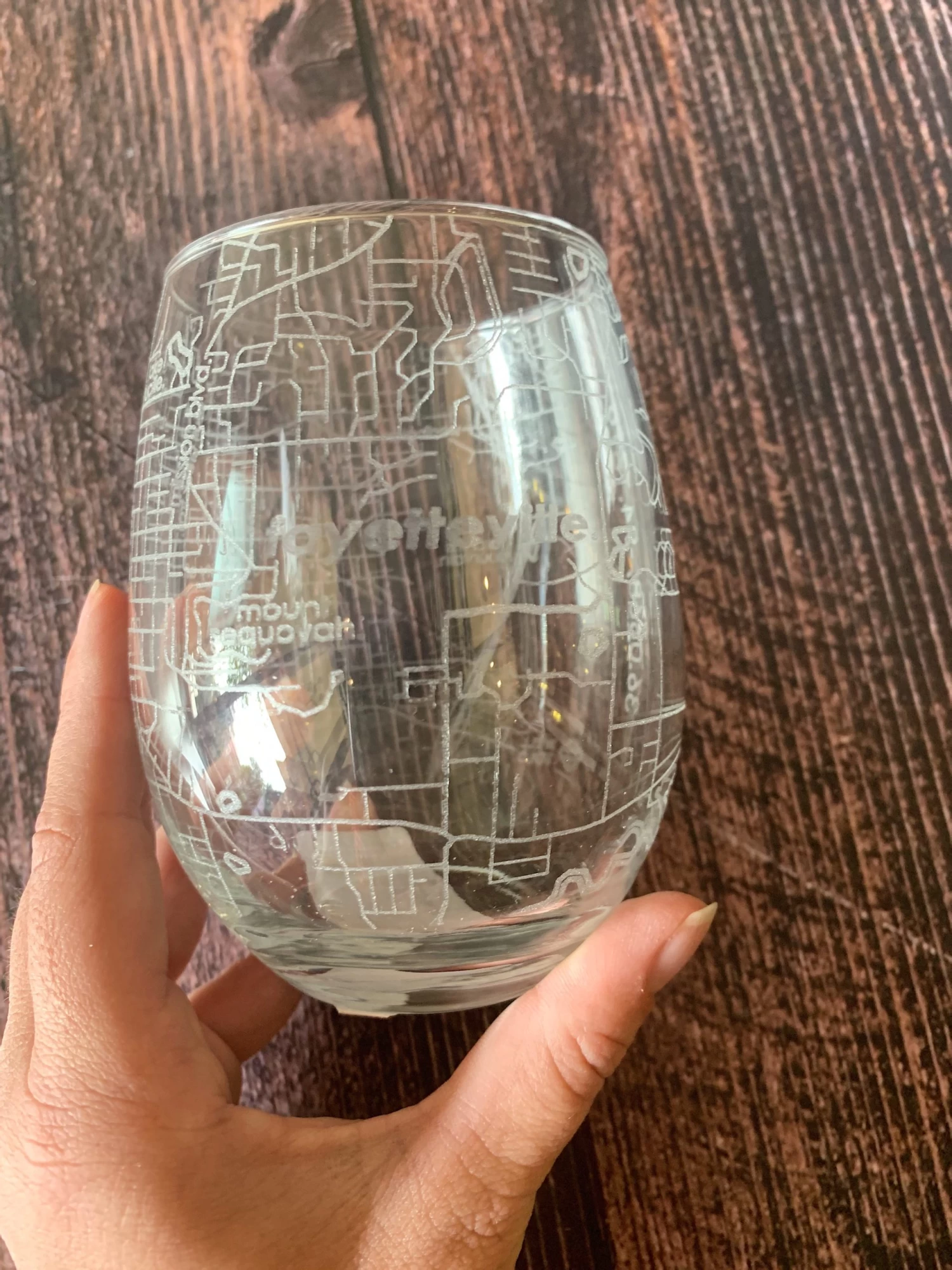 Fayetteville AR Map Stemless Wine Glass 9 Fayetteville AR Map Stemless Wine Glass - Image 9