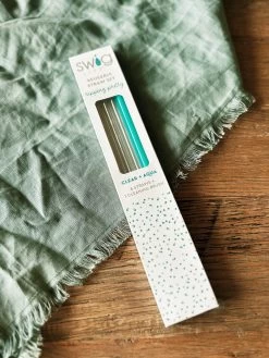 Swig Life: Clear & Aqua Reusable Straw Set