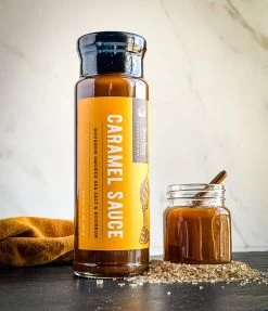 Caramel Sauce W/ Bourbon Smoked Sea Salt & Bourbon -Fashion Home Store Bourbon Barrel Foods Caramel with Sea Salt 6 scaled 1
