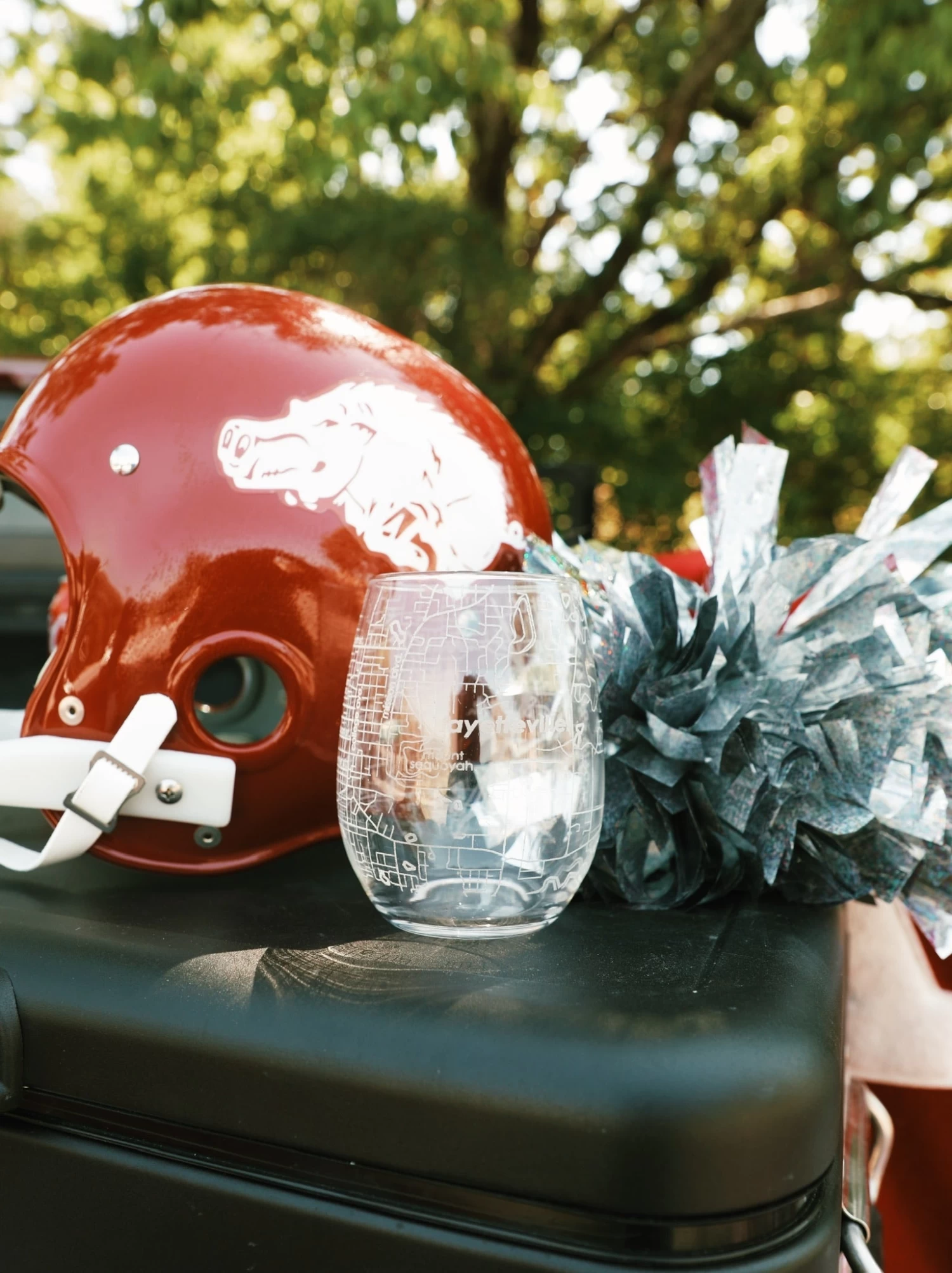 Fayetteville AR Map Stemless Wine Glass 1 Fayetteville AR Map Stemless Wine Glass