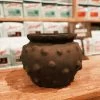 Black Terracotta Vase With Raised Dots - PICKUP ONLY