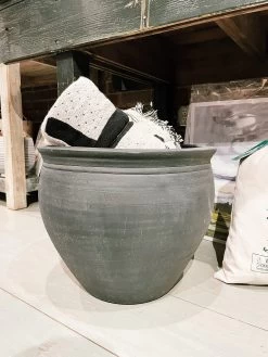 Large Terracotta Pot With Black Matte Finish - PICKUP ONLY