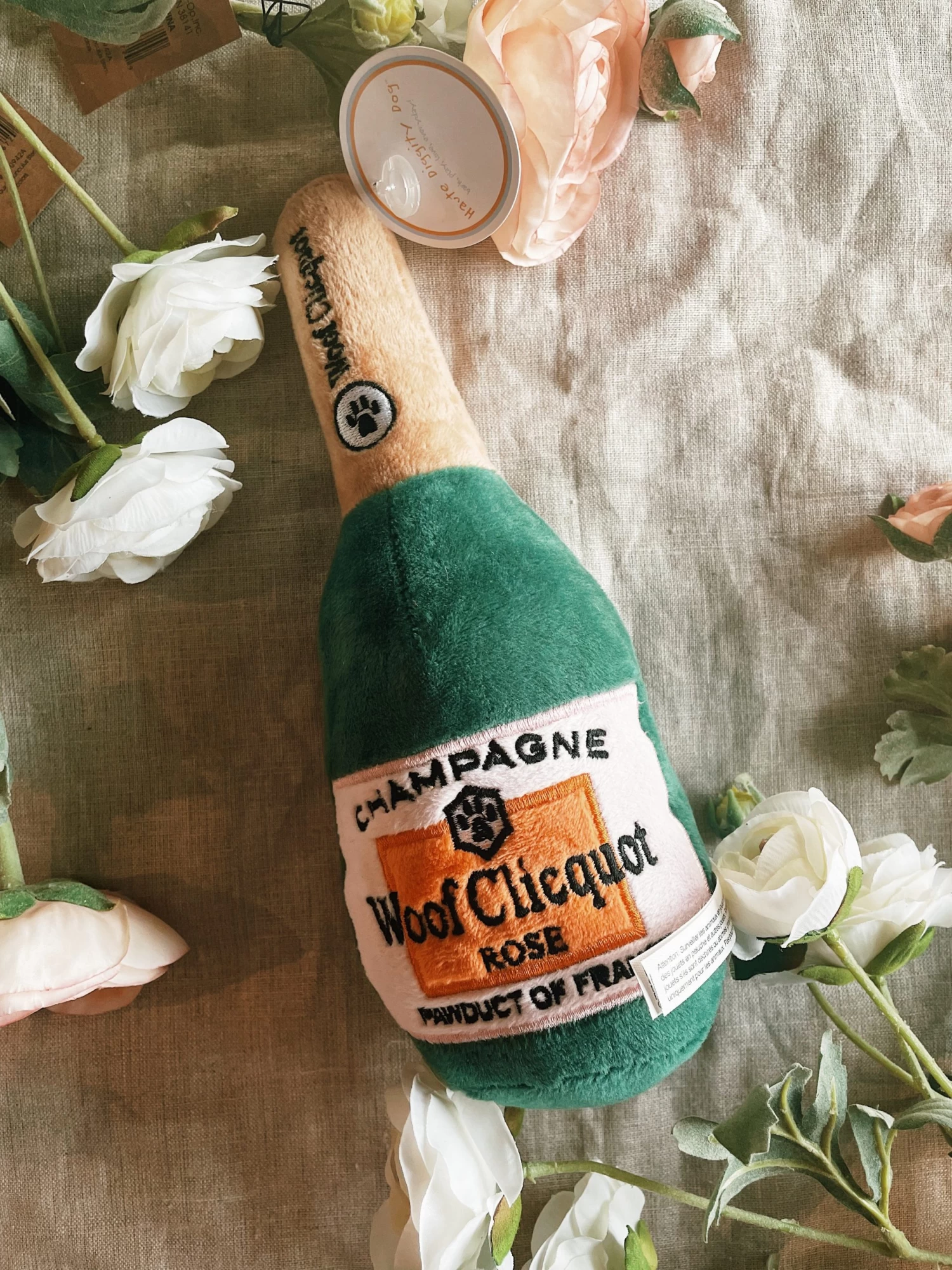 Woof Clicquot Rose' Champagne Bottle - Large 1 Woof Clicquot Rose' Champagne Bottle - Large