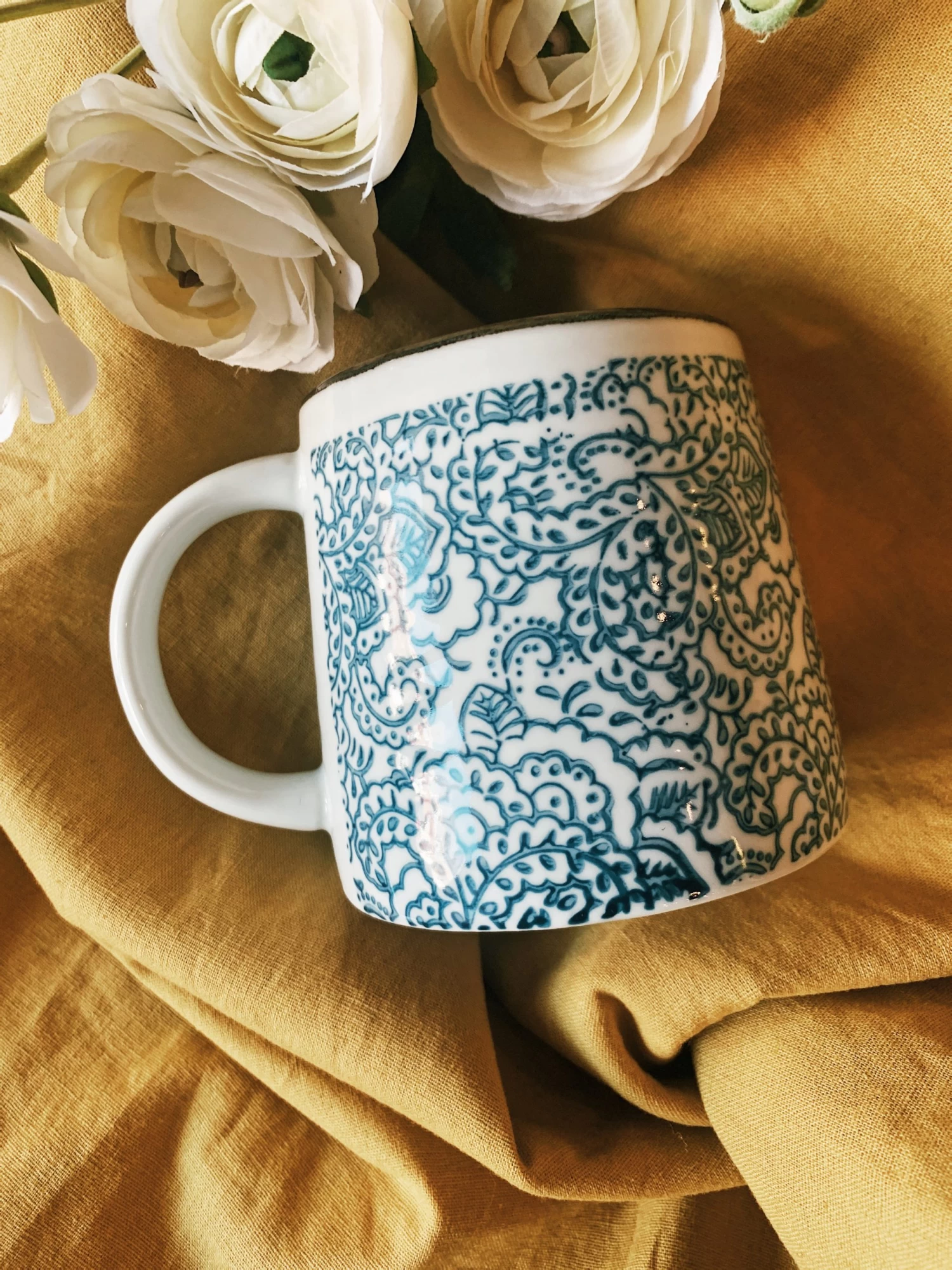 Paisley Blue + White Mug 1 Paisley Blue + White Mug