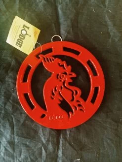 Lodge Enameled Rooster Trivet - 8 Inch