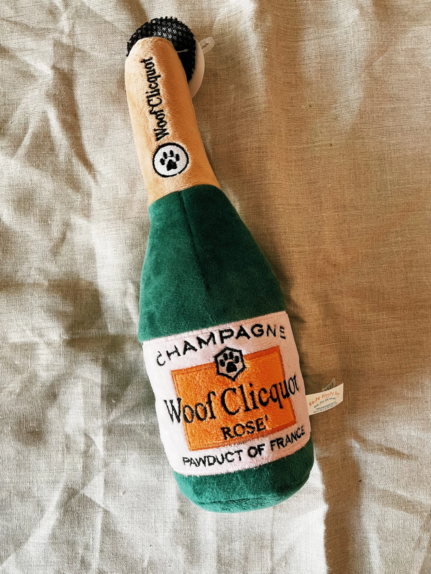 Woof Clicquot Rose' Champagne Bottle - XL 1 Woof Clicquot Rose' Champagne Bottle - XL