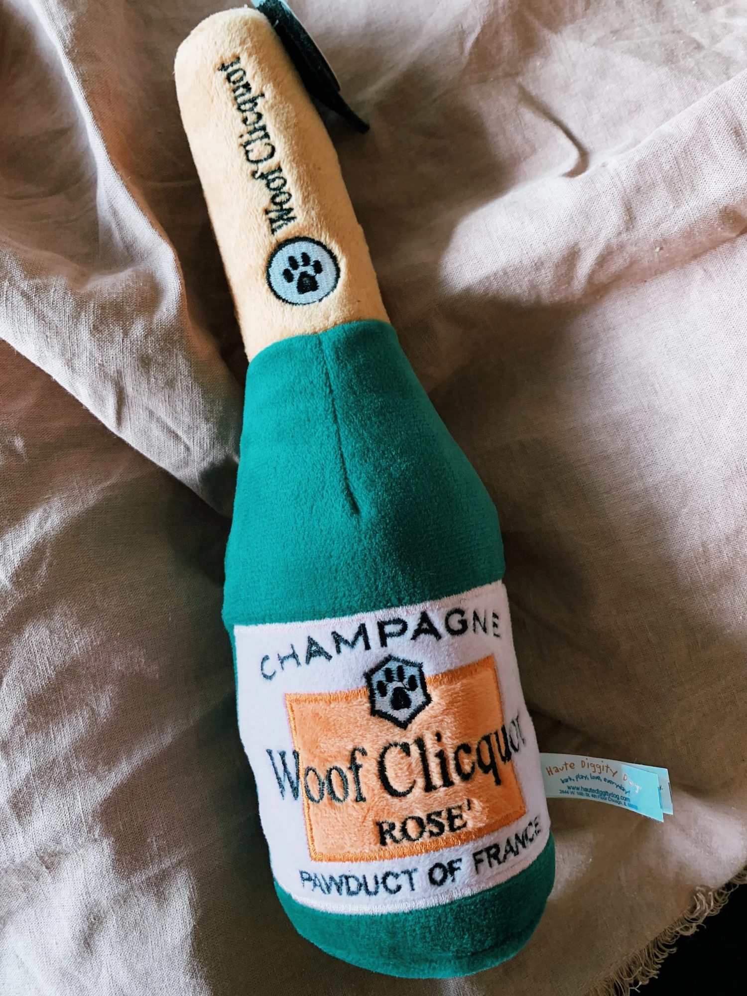 Woof Clicquot Rose' Champagne Bottle - XL 2 Woof Clicquot Rose' Champagne Bottle - XL - Image 2