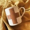 Swiss Cross Mug - Cream + Brown