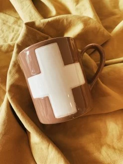 Swiss Cross Mug - Brown + Cream