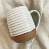 White And Tan Reactive Glaze Mug