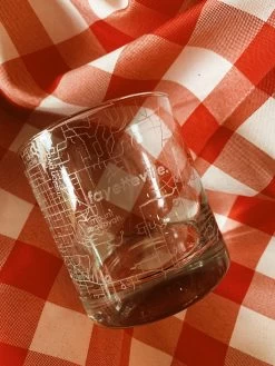 Fayetteville, AR Map Rocks Glass -Fashion Home Store IMG 32272