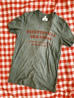 Fayetteville, AR Voted Best Place T-Shirt - Gray/Red (City Supply Exclusive) -Fashion Home Store IMG 3513