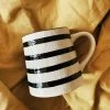 Black + White Striped Mug