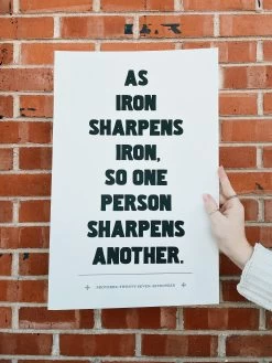 Old Try: Proverbs 27:17 Print - 13x20