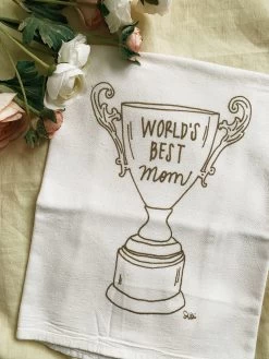 Mom Trophy Tea Towel