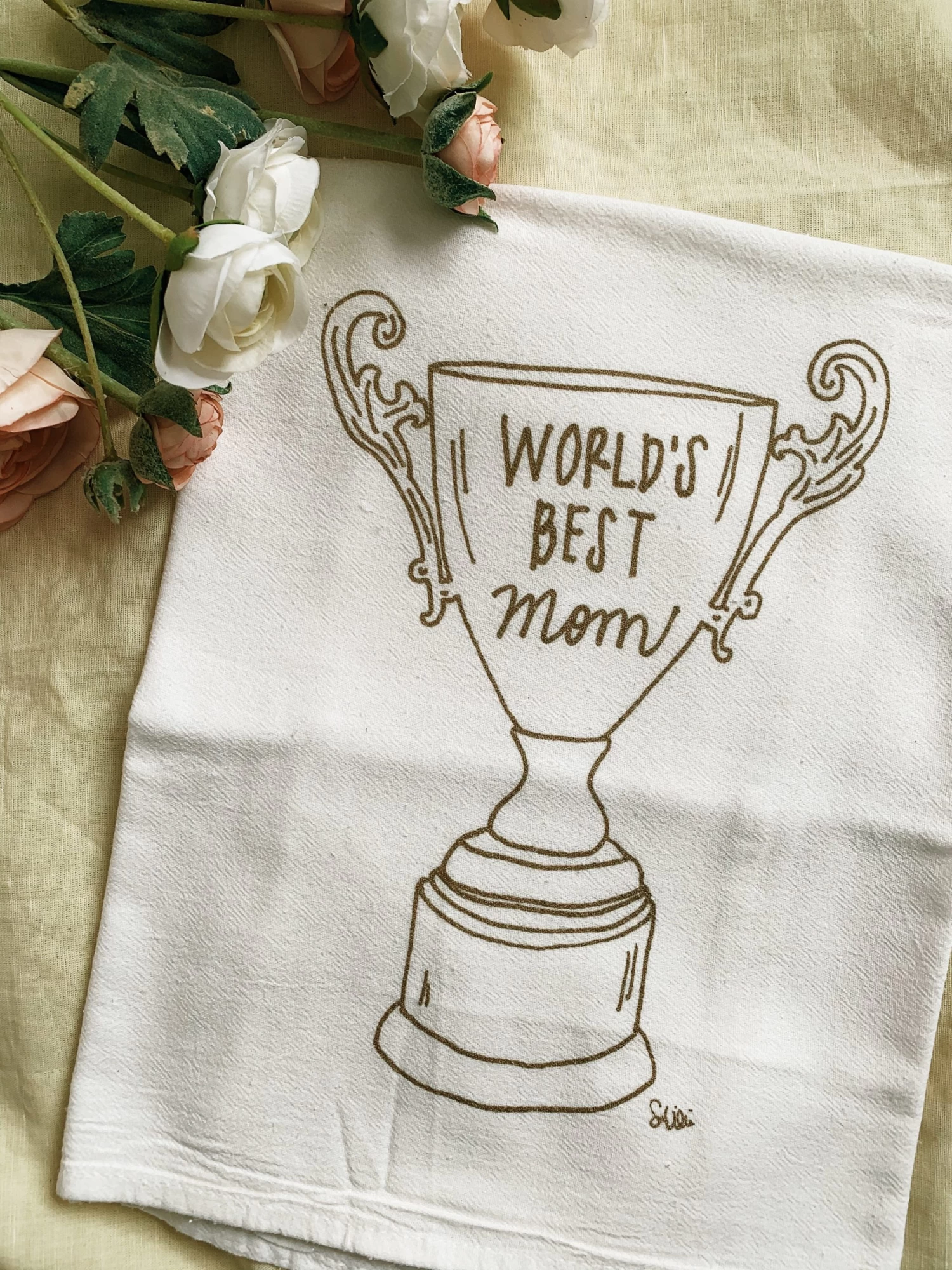 Mom Trophy Tea Towel 1 Mom Trophy Tea Towel
