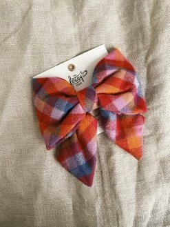 Sunset Flannel Lady Dog Bow - Large