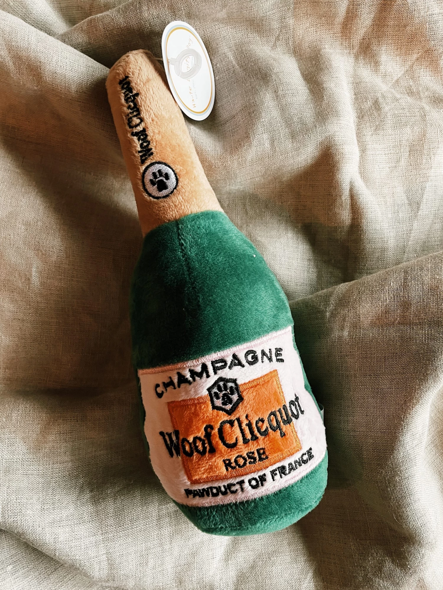 Woof Clicquot Rose' Champagne Bottle - Large 2 Woof Clicquot Rose' Champagne Bottle - Large - Image 2