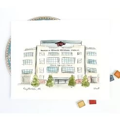 University Of Arkansas Stadium Print (End Zone) -Fashion Home Store c7e3a3404267a77914214b1bfaeae2f401ded1045985a602321e0c904acff0a8