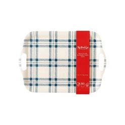 Navy Plaid Reusable Bamboo Serving Tray -Fashion Home Store ca1ec6155ed2cd6adc0f3097a29e421faa0452cfeba03efa23b66d8970834ccf