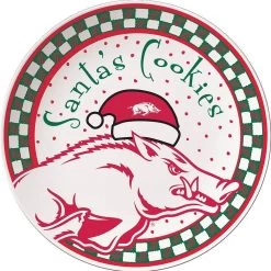 Arkansas Razorbacks Santa Cookie Plate -Fashion Home Store d54d9cfdcb54d3ded0a1aca2d276e6eb70958cc67b59855336d218f719f0d998
