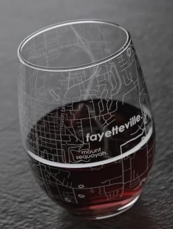 Fayetteville AR Map Stemless Wine Glass 15 Fayetteville AR Map Stemless Wine Glass -Fashion Home Store faywine
