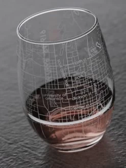 Fayetteville AR Map Stemless Wine Glass 17 Fayetteville AR Map Stemless Wine Glass -Fashion Home Store faywine1