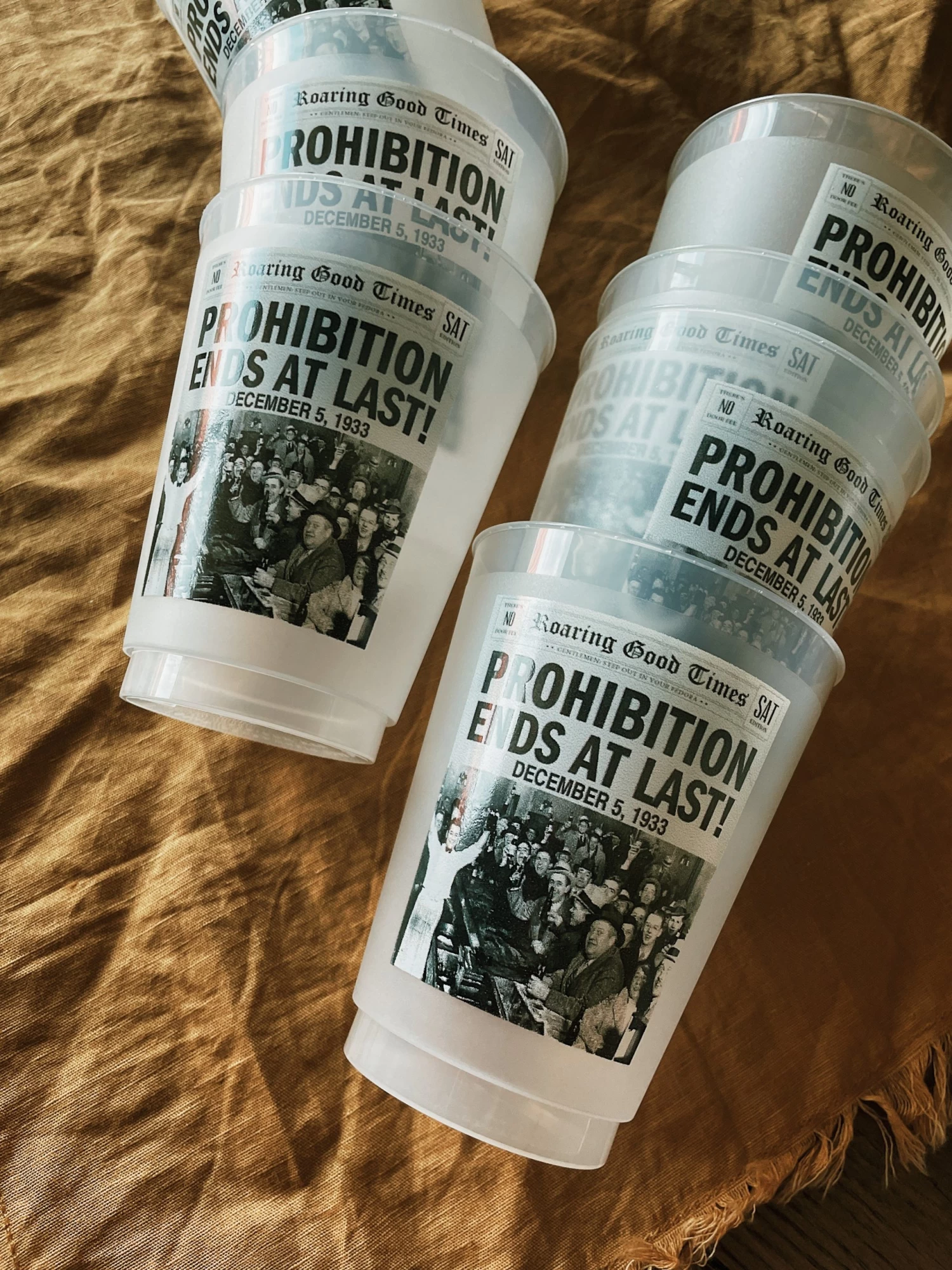 Prohibition Newspaper Reusable Cups 2 Prohibition Newspaper Reusable Cups - Image 2