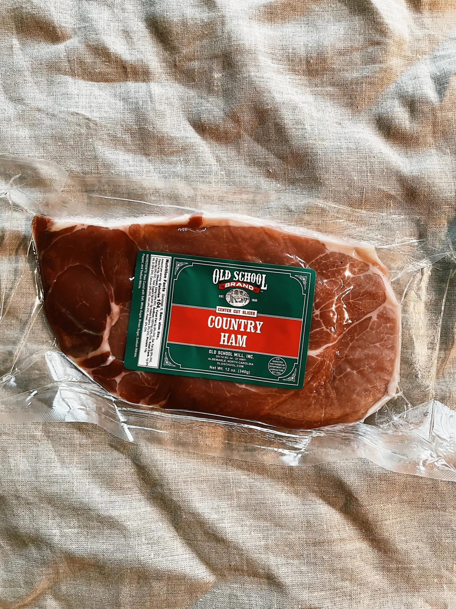 Old School Mill: Center Cut Country Ham, 12oz 1 Old School Mill: Center Cut Country Ham, 12oz