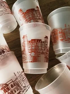 University Of Arkansas Campus Skyline Reusable Cups -Fashion Home Store image 24a66ac3 85f9 4467 bee7 5eaee9f043ed