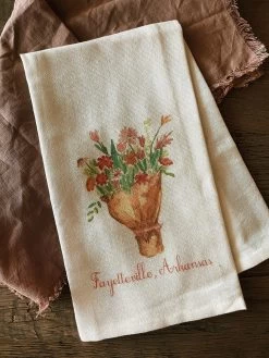Fayettevillle, AR Tied Bundle Of Flowers Dish Towel
