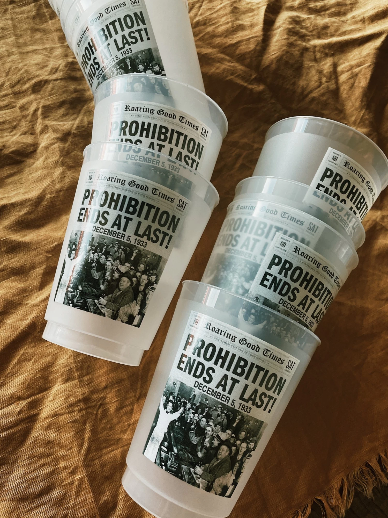 Prohibition Newspaper Reusable Cups 1 Prohibition Newspaper Reusable Cups