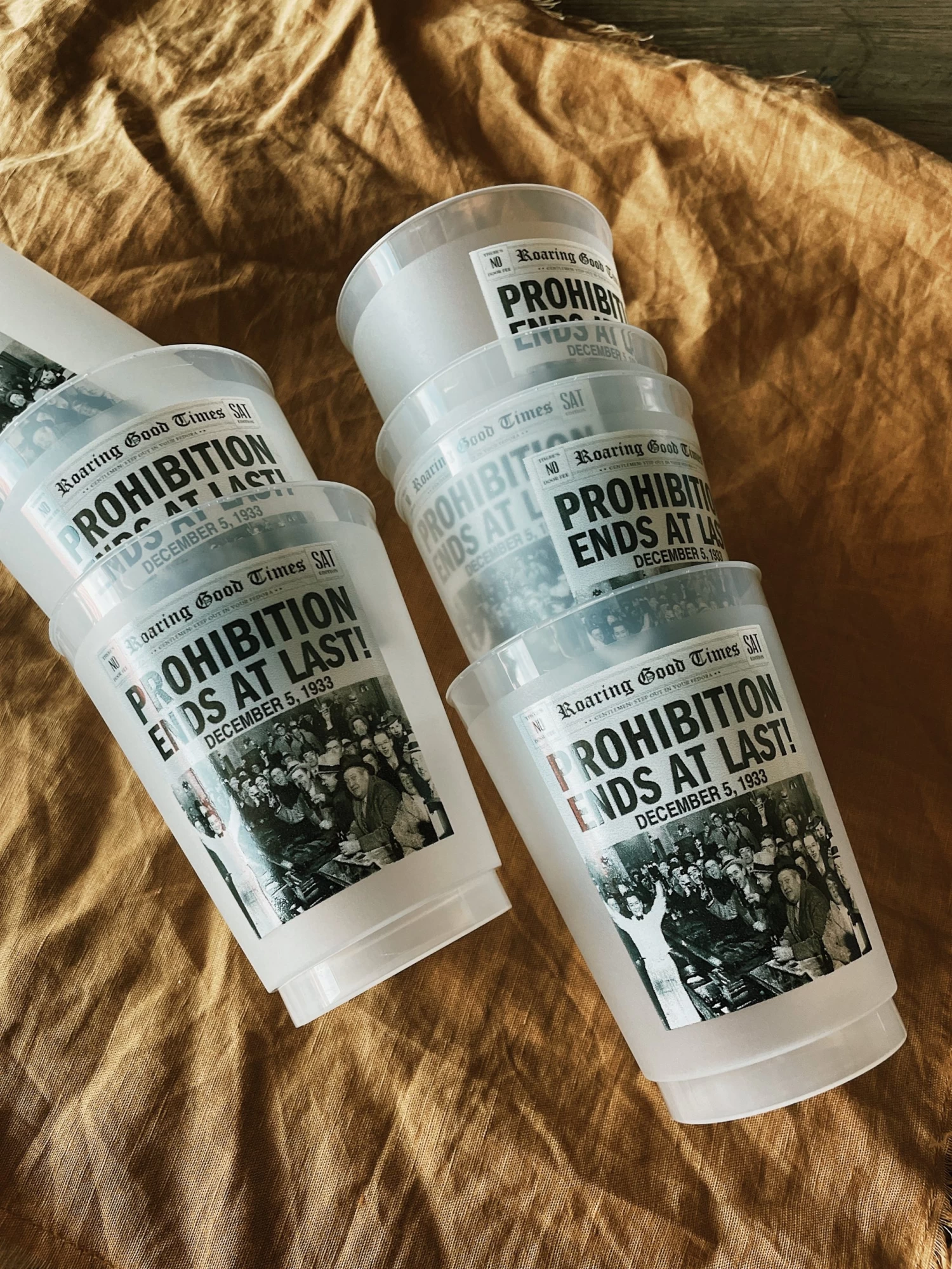 Prohibition Newspaper Reusable Cups 3 Prohibition Newspaper Reusable Cups - Image 3