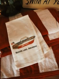Beaver Lake Boat Dishtowel