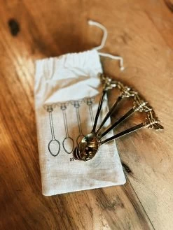 Set Of Four Brass Spoons With Bees