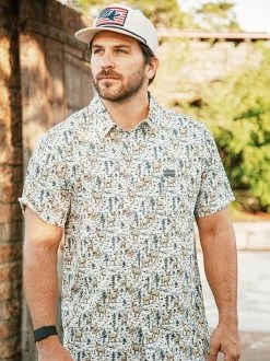 Burlebo: Performance SS Button Up - Deer Scenery